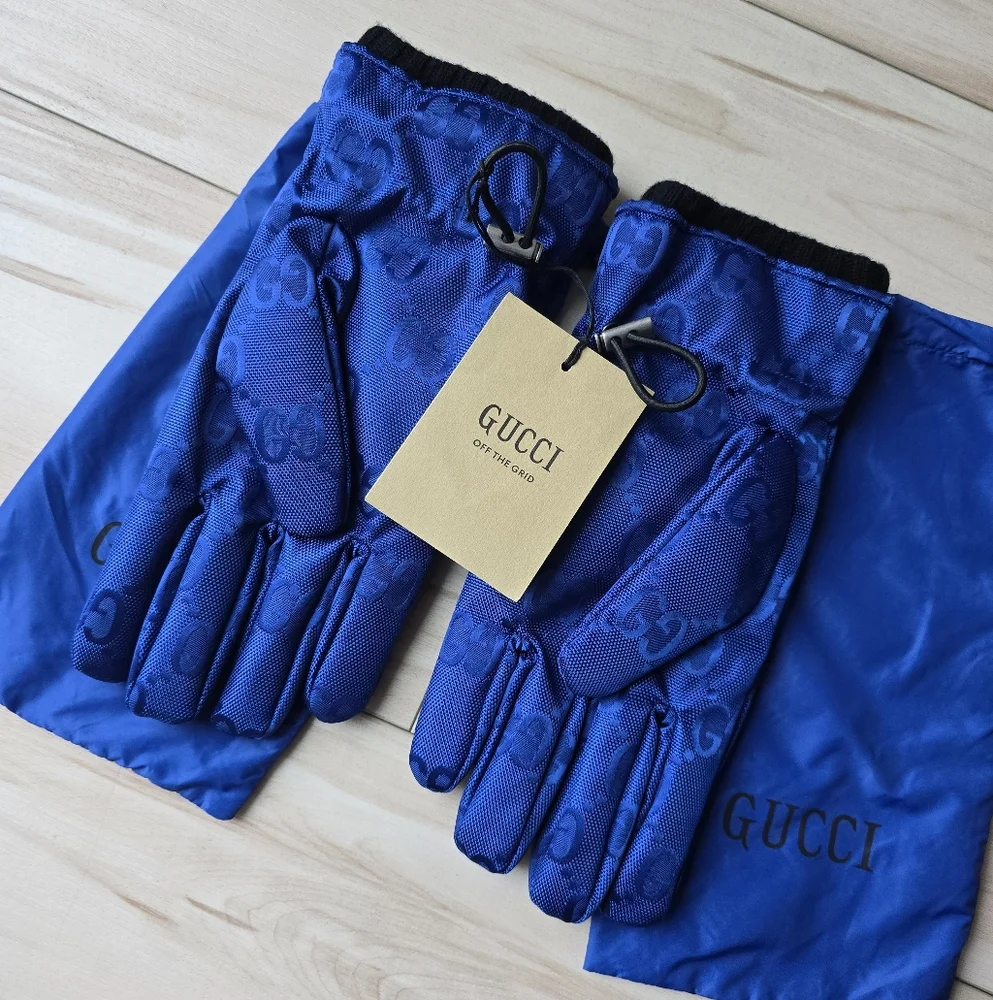 Gucci Cashmere Lined GG Monogram Gloves